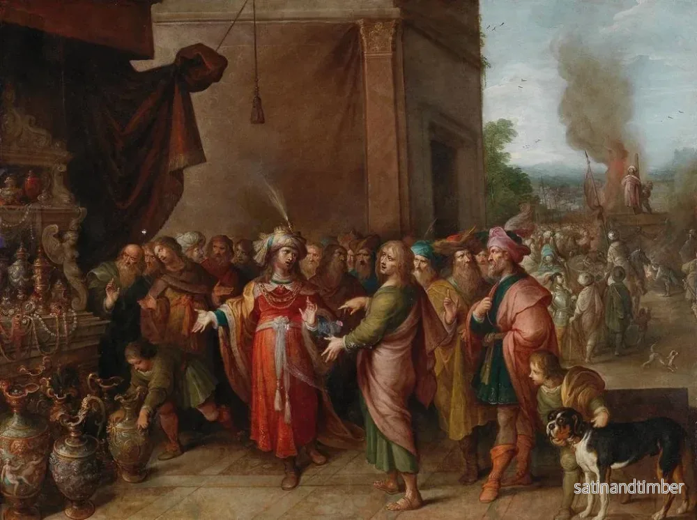 Reproduktion av målningen Crésus som visar sina rikedomar för Solon - Frans Francken den yngre - Bild 2