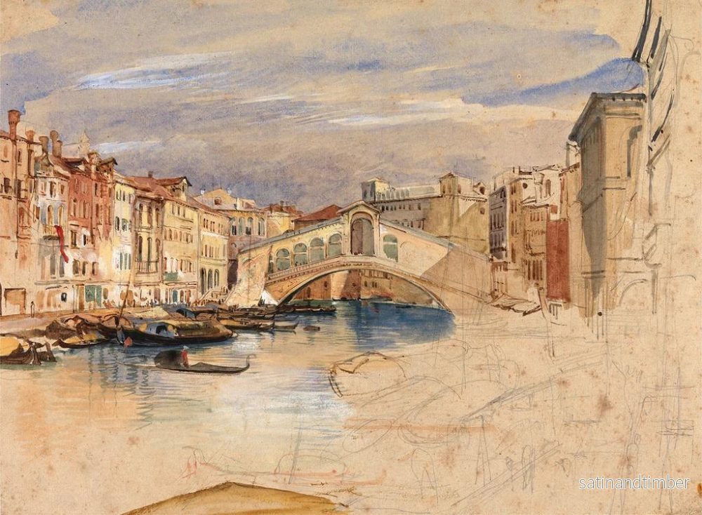 Reproduktion av målningen Venise, den stora kanalen och Rialto - John Frederick Lewis - Bild 2