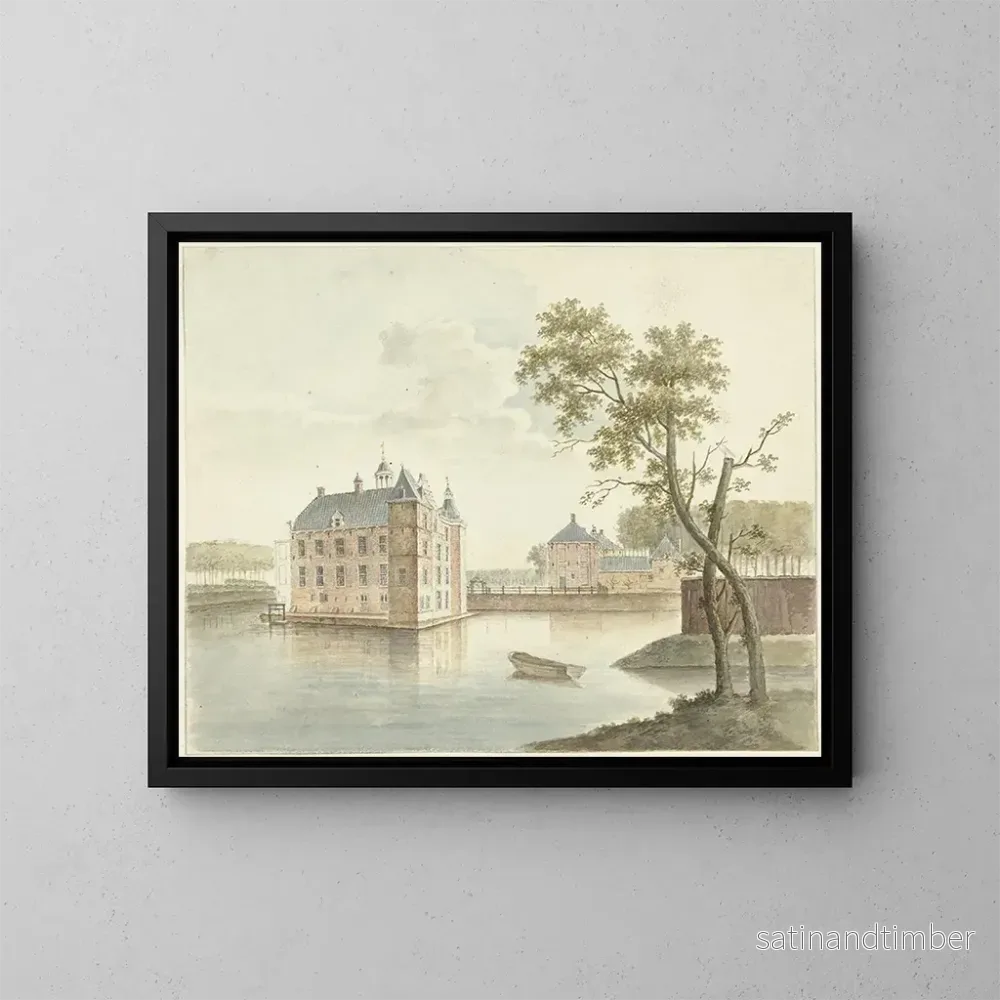 Reproduktion av målningen Vue d'un château inconnu - Johan Antonie Kaldenbach