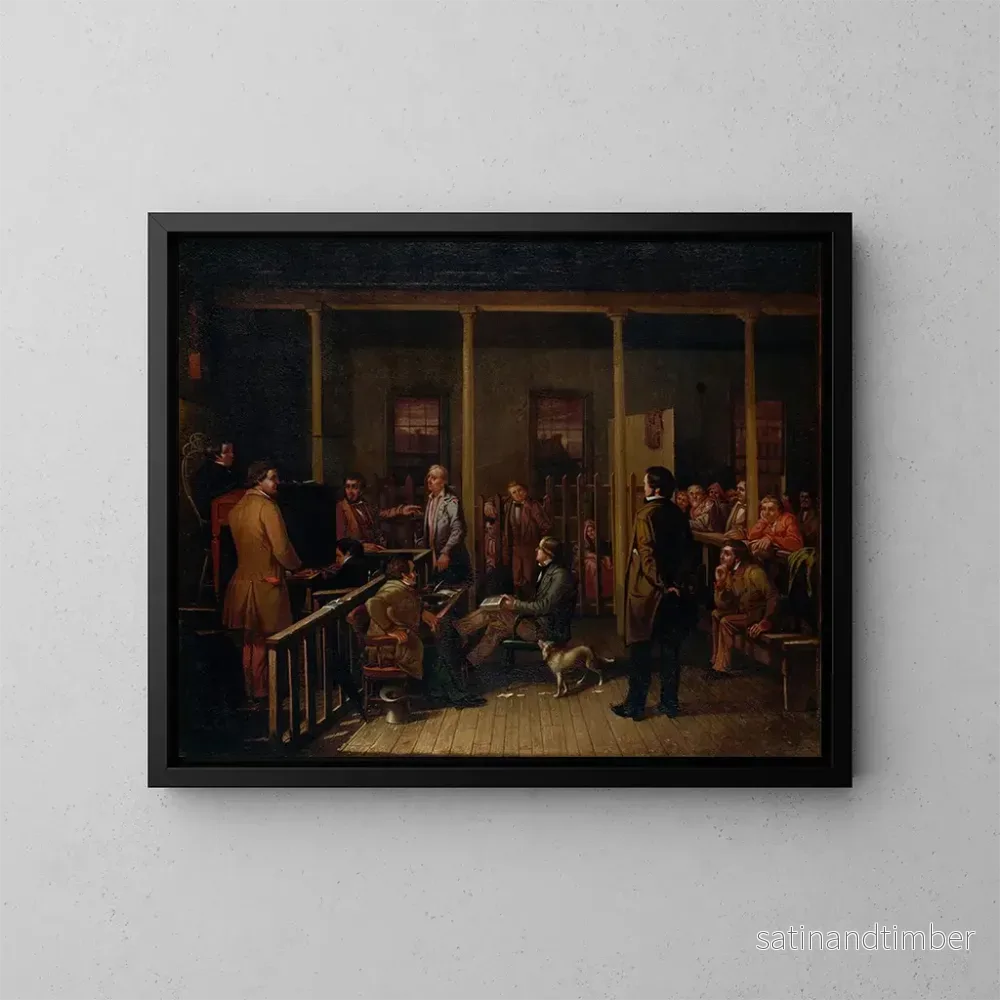Reproduktion av målningen av Missouri domstolsal - William Josiah Brickey