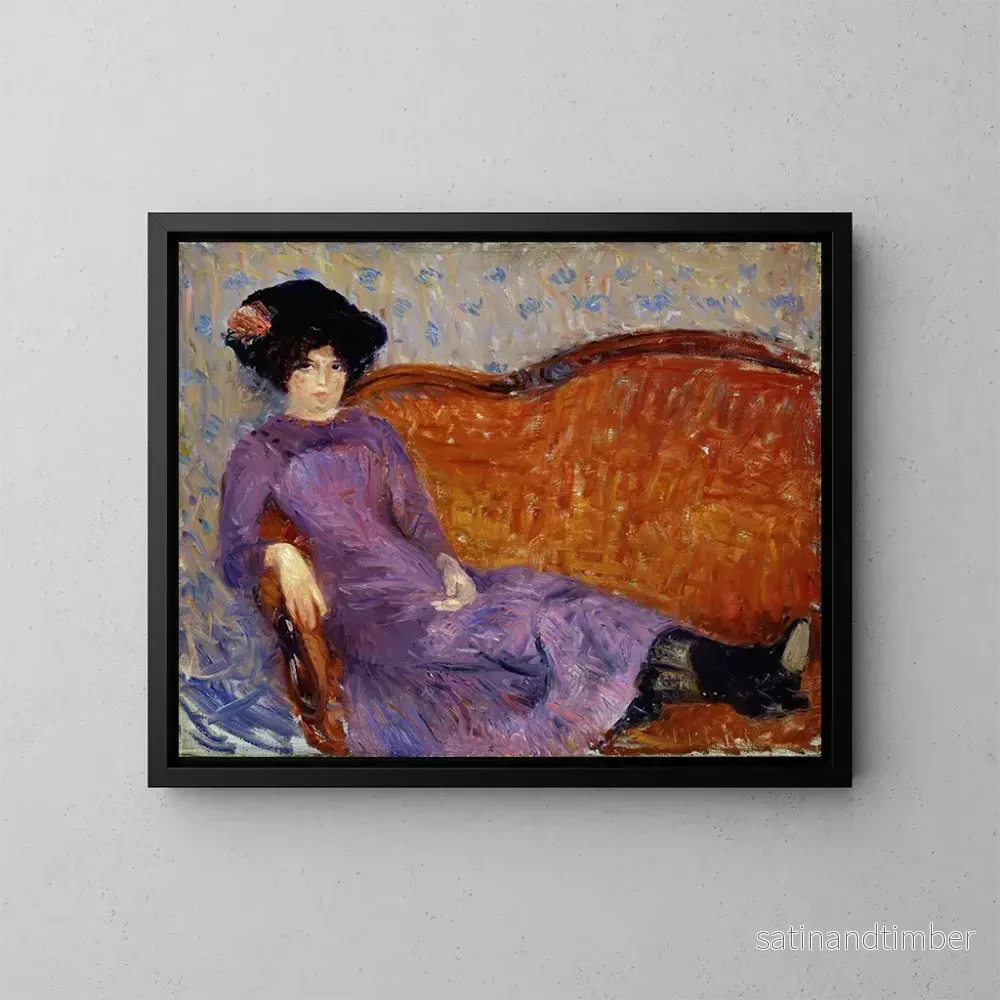Reproduktion av målningen La robe violette - William James Glackens