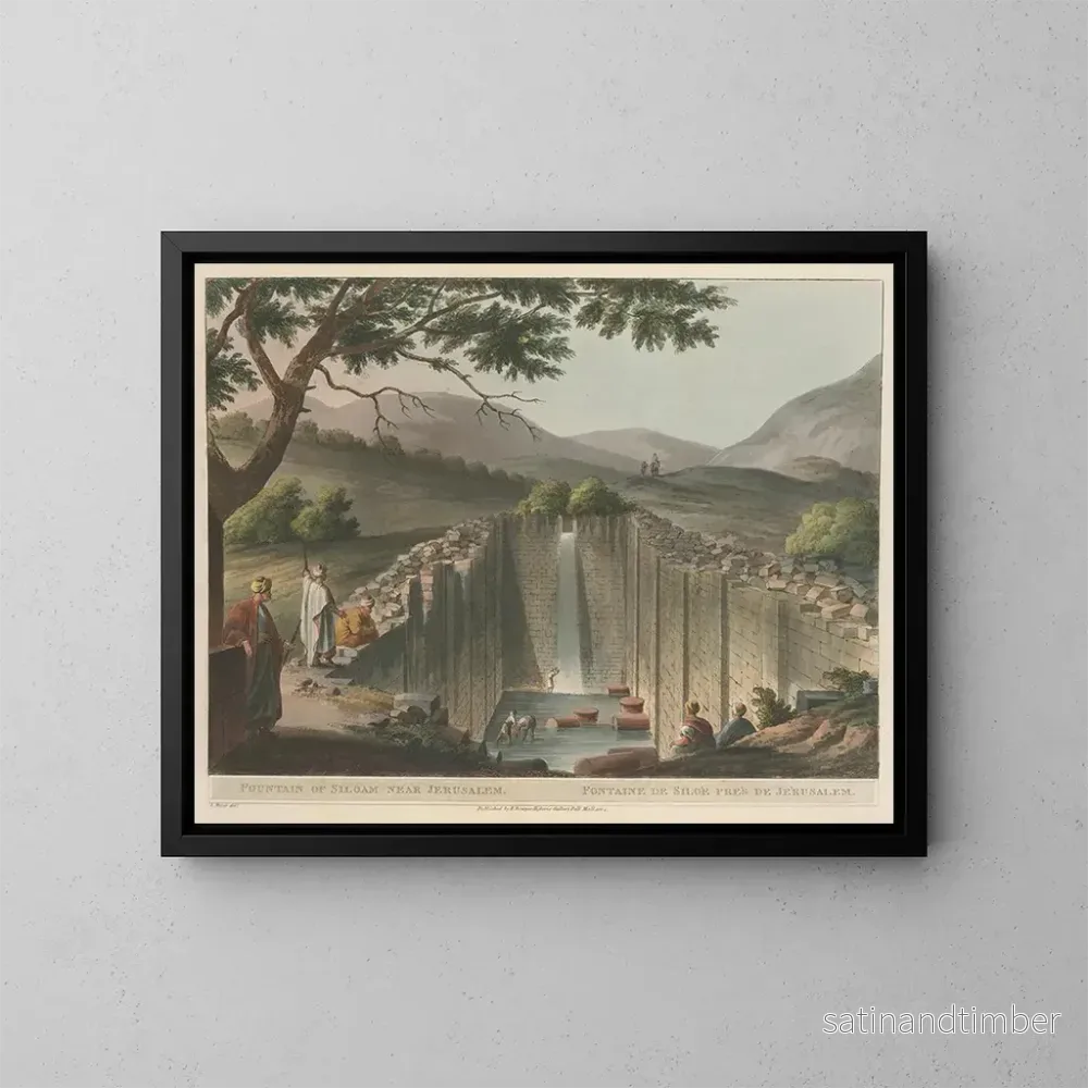 Reproduktion av målningen Fontaine de Siloé nära Jerusalem - Luigi Mayer