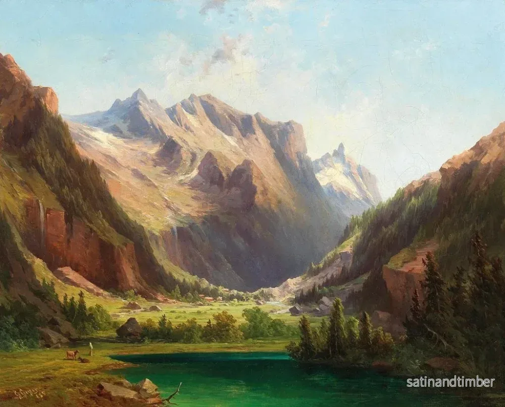 Reproduktion av målningen Le Stappitzersee nära Mallnitz, Kärnten, Sauleck, Klberspitze och Seebachalpe - Georg Geyer - Bild 2
