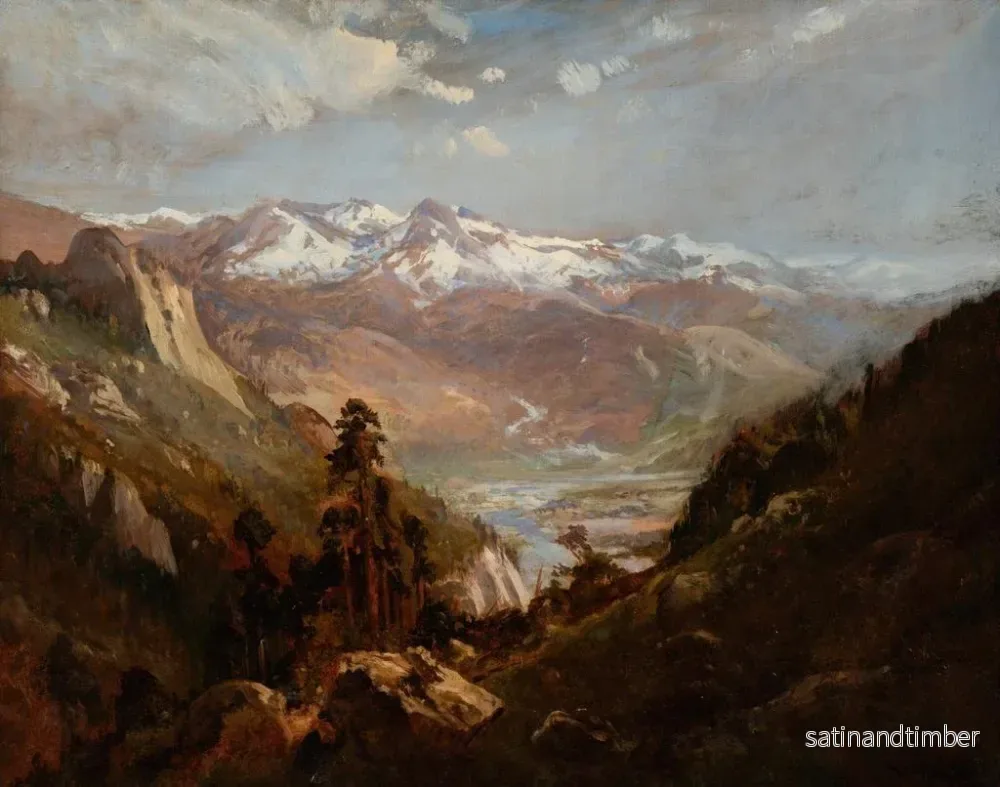Reproduktion av målningen Snö i dalen av de östra Sierrabergen - William Keith - Bild 2