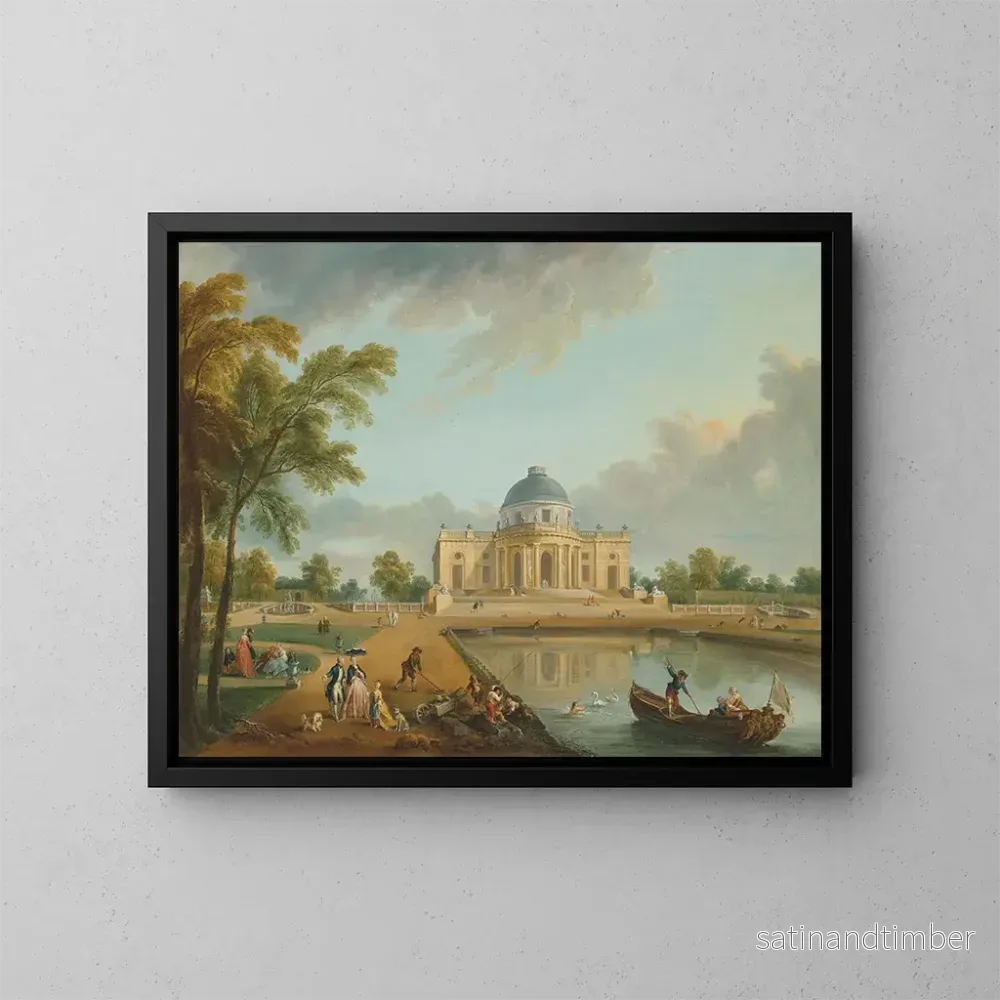 Reproduktion av målningen Le côté est du Château de Montmusard à Dijon vu des jardins - Jean-Baptiste Lallemand