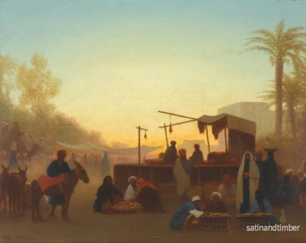 Reproduktion av målningen Marche au Caire - Charles Théodore Frère - Bild 2