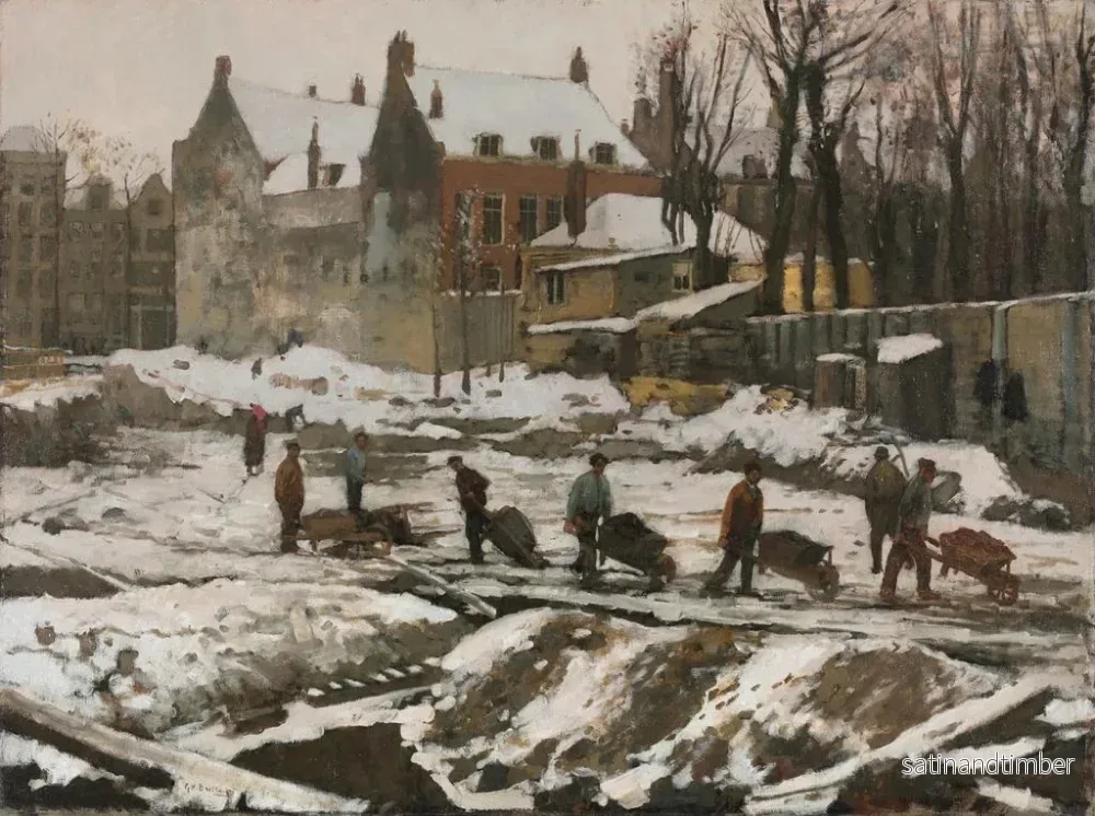 Reproduktion av målningen av byggarbetsplats i Amsterdam - George Hendrik Breitner - Bild 2