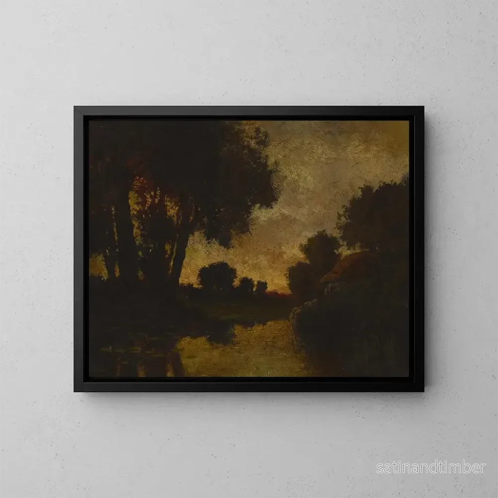 Reproduktion av målningen Rivière au coucher de soleil - Robert Crannell Minor
