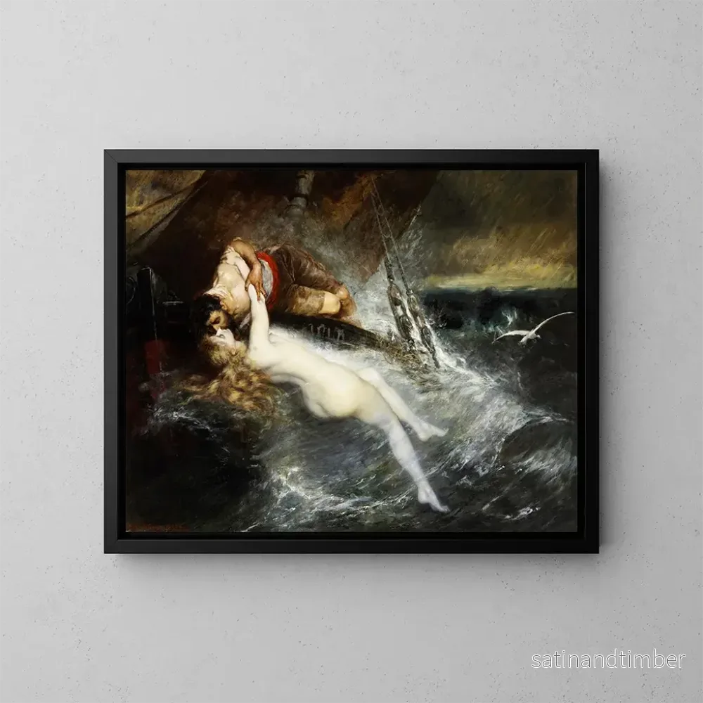 Reproduktion av målningen Le Baiser de la Sirène - Gustav Wertheimer