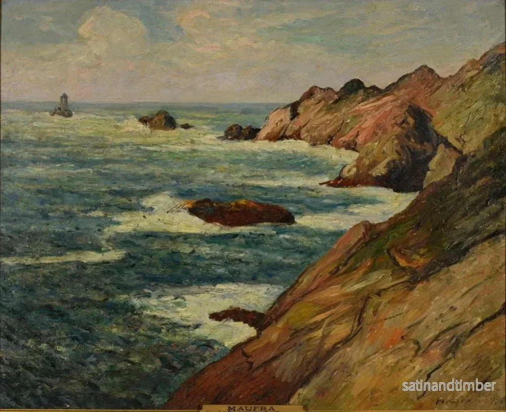 Reproduktion av målningen La Pointe du Raz et les Courants - Maxime Maufra - Bild 2