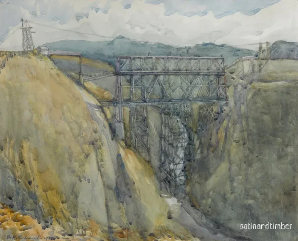 Reproduktion av målningen Le viaduc Waikoau - Dorothy Richmond - Bild 2