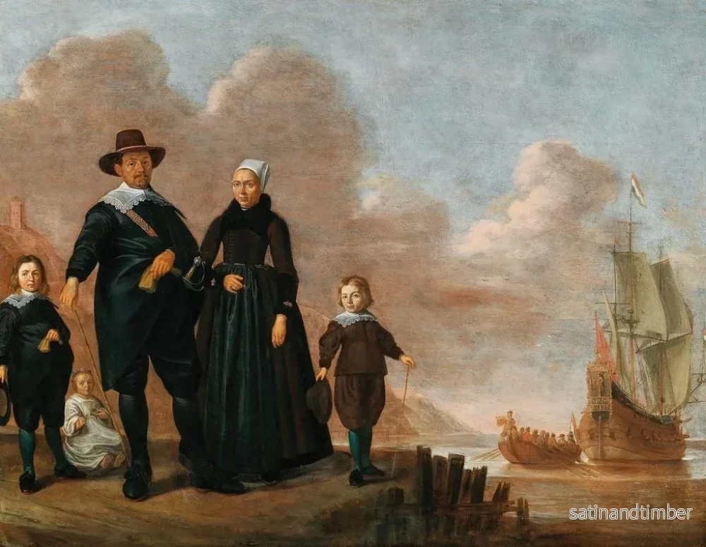 Reproduktion av målningen av ett familjeporträtt kallat Dirk Janssen Bol och hans fru Marritge Claesdr med deras barn - Herman Doncker - Bild 2