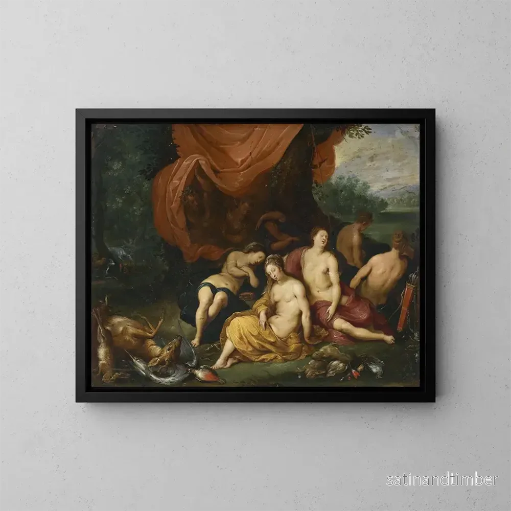 Reproduktion av målningen Diane och hennes nymfer efter jakten - Jan Brueghel den Yngre