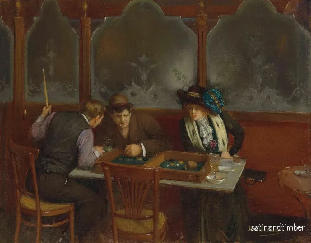 Reproduktion av målningen vid caféet - Jean Béraud - Bild 2