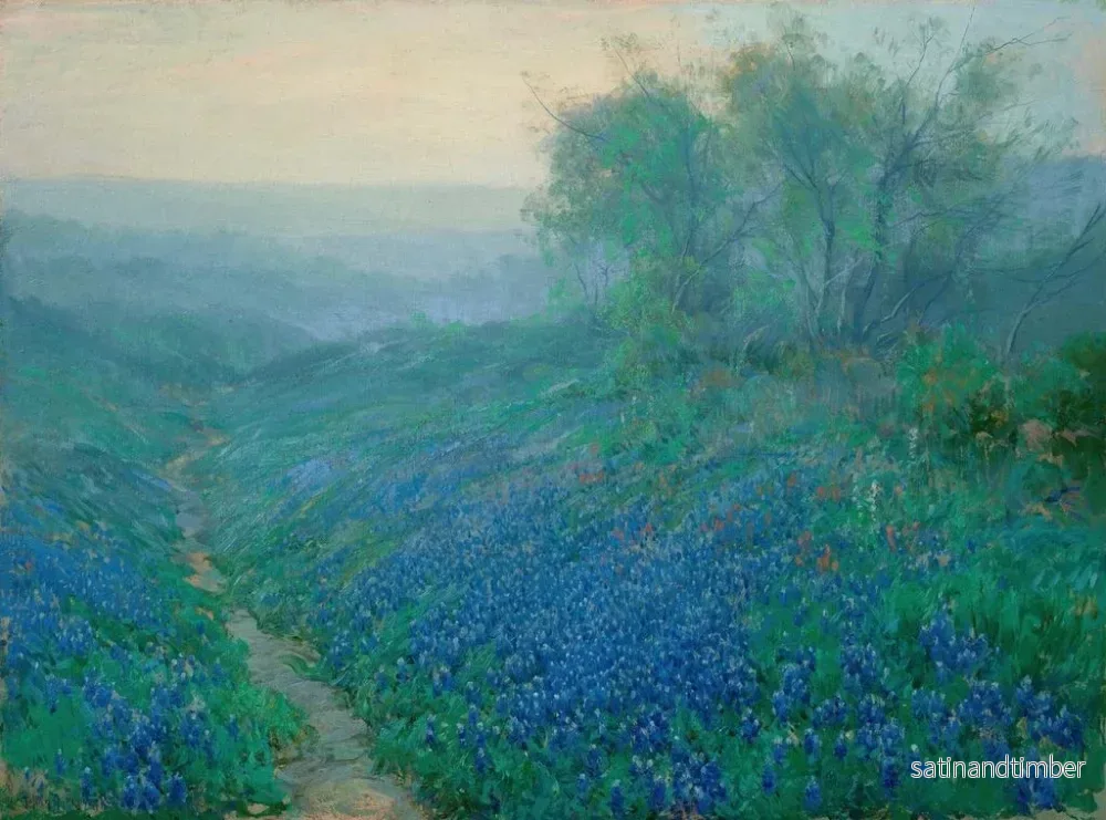 Reproduktion av målningen Blåklint vid soluppgången norr om San Antonio - Julian Onderdonk - Bild 2