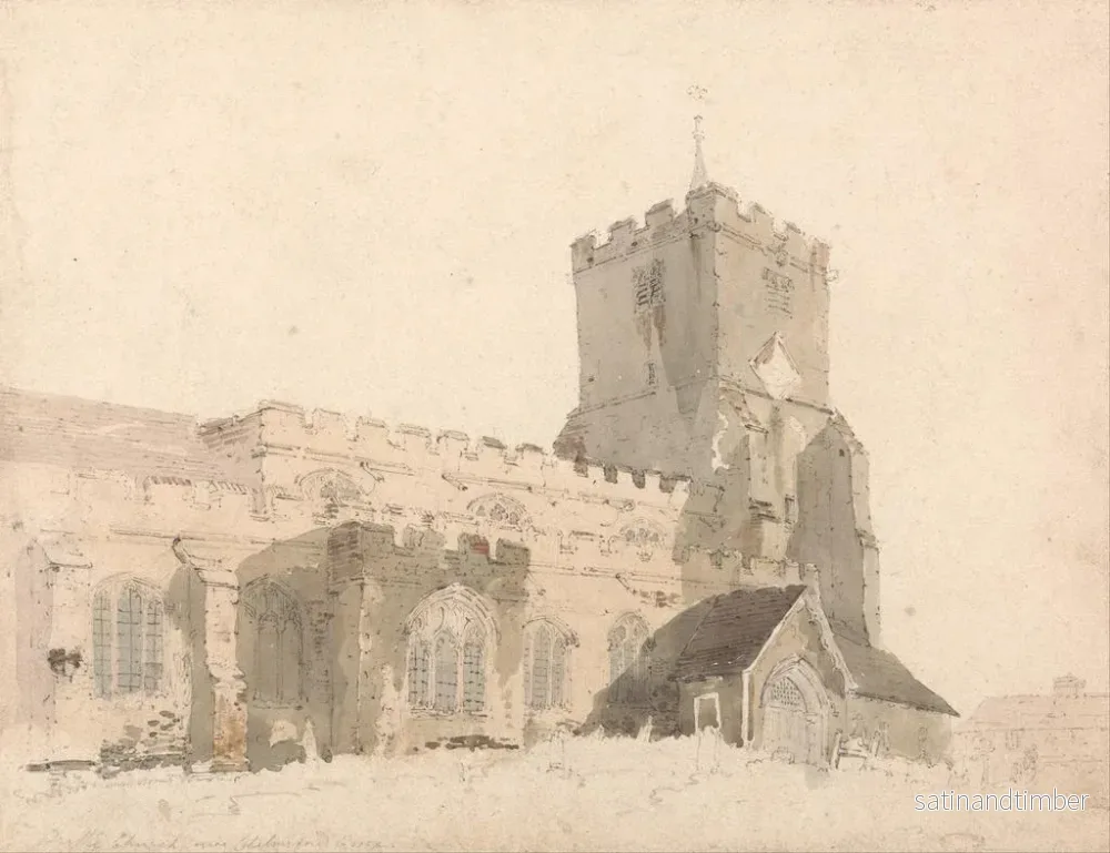 Reproduktion av målningen av Writtle kyrka, Essex - Thomas Girtin - Bild 2