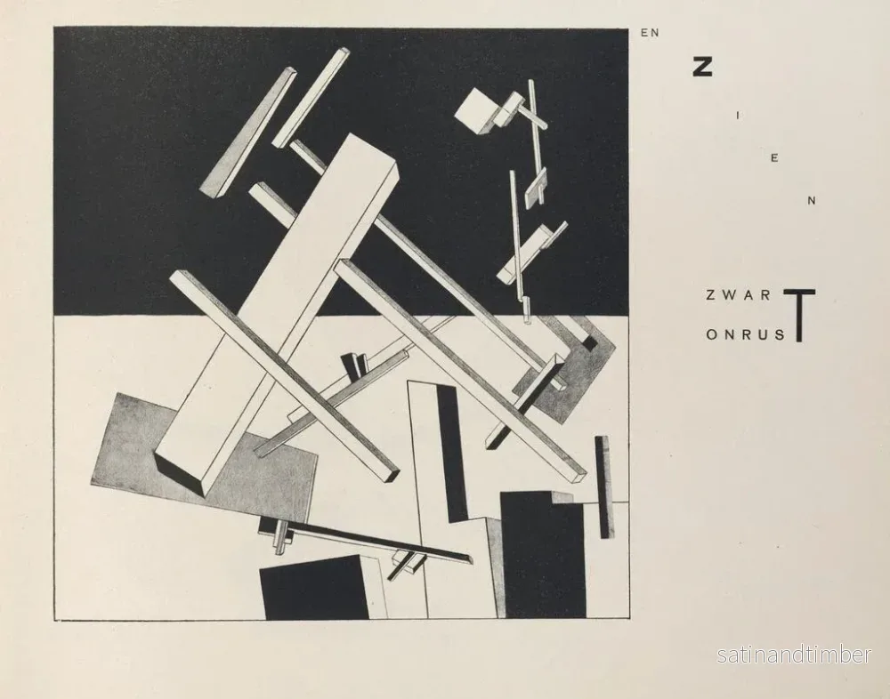 Reproduktion av målningen Att bli suprematist i två färger i sex konstruktioner Pl 6 - El Lissitzky - Bild 2
