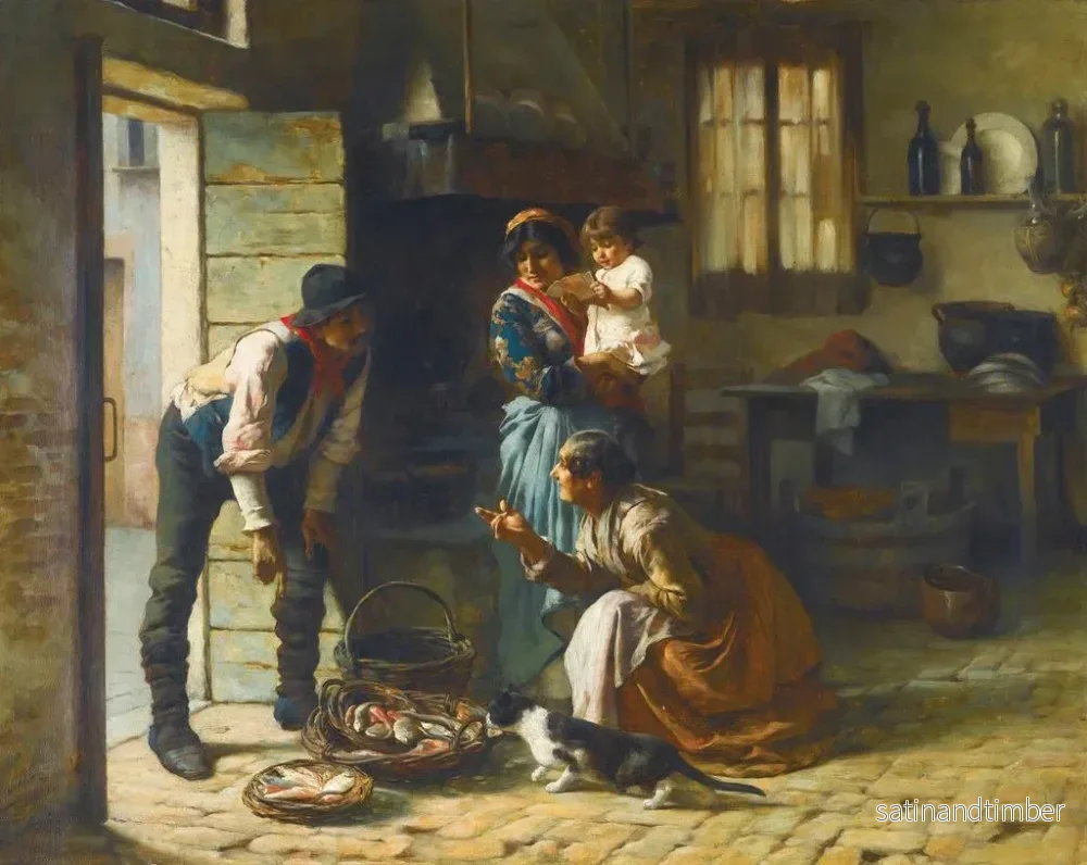 Reproduktion av målningen Le Poissonnier - Giuseppe Barison - Bild 2