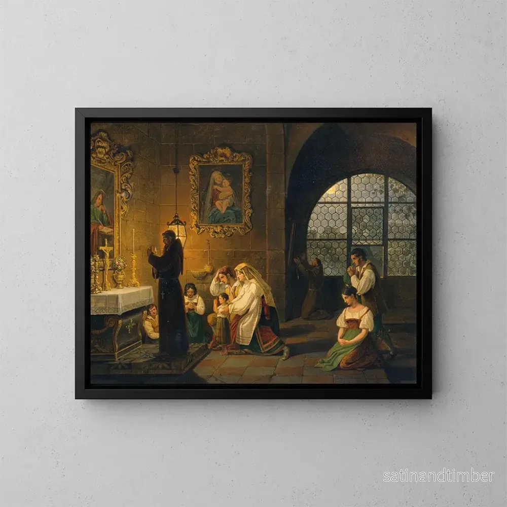 Reproduktion av målningen Interiör i en italiensk kyrka – Johann Nepomuk Schadlberger Reproduktion av målningen Interiör i en italiensk kyrka – Johann Nepomuk Schadlberger
