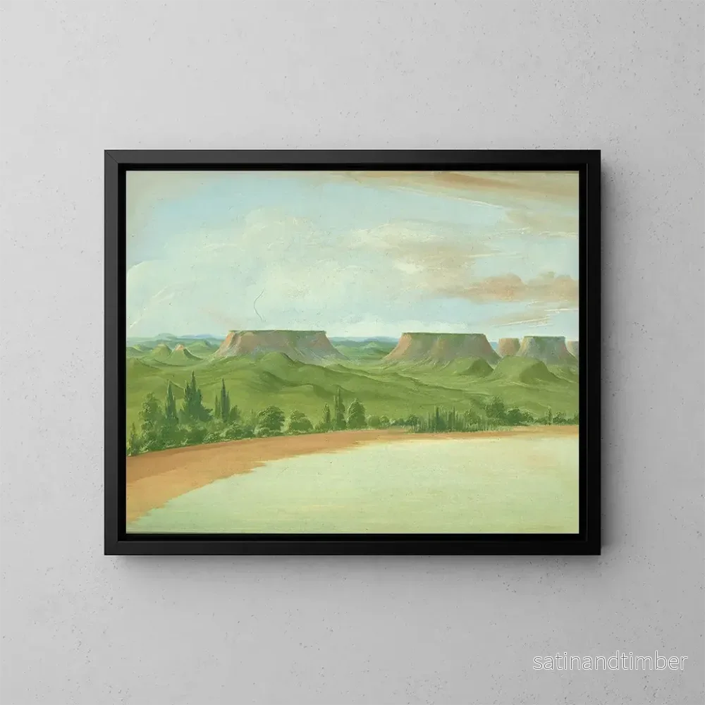 Reproduktion av målningen av kvadratiska kullar 1200 miles ovanför Saint-Louis - George Catlin