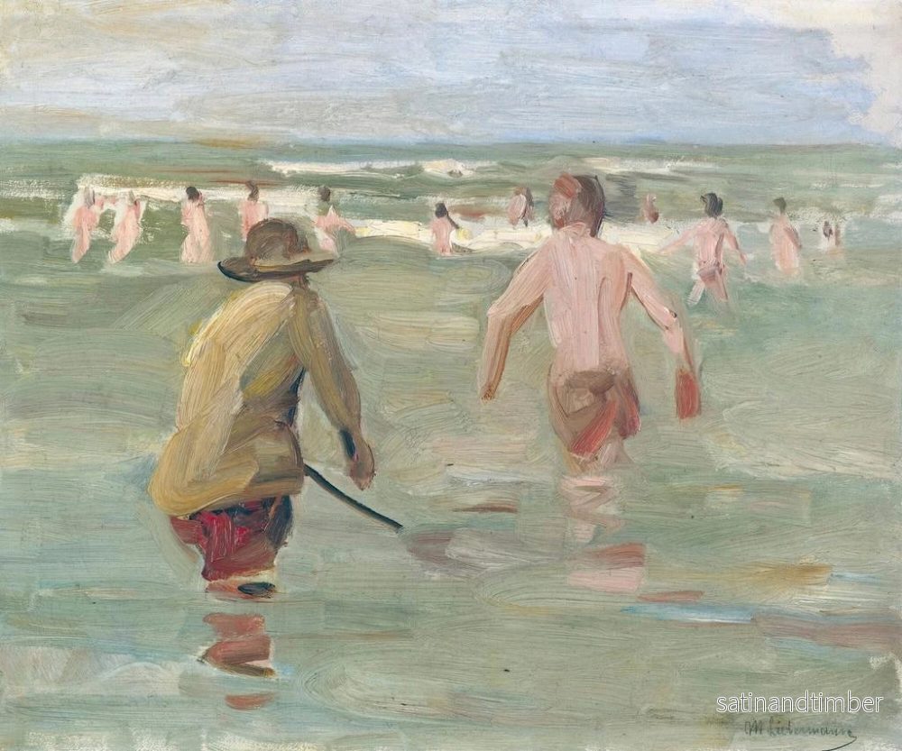 Reproduktion av målningen Boys som badar med en krabbfiskare - Max Liebermann - Bild 2