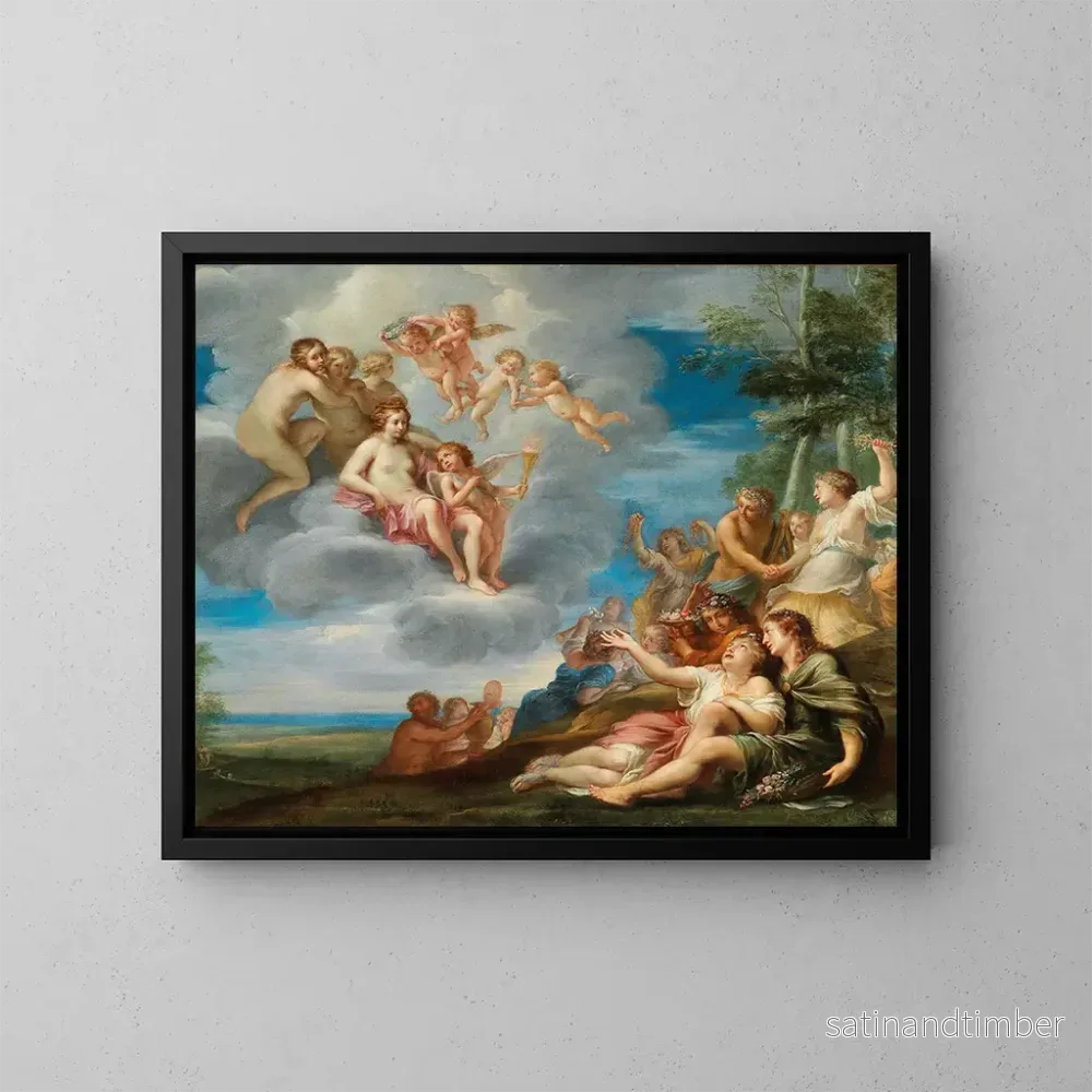 Reproduktion av målningen Venus och Apollon med musorna - Louis Cousin