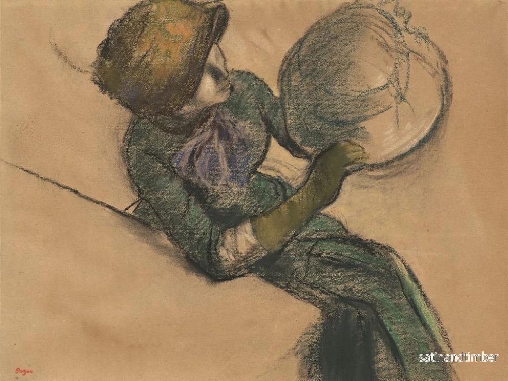 Reproduktion av målningen av en kvinna med hatt - Edgar Degas - Bild 2