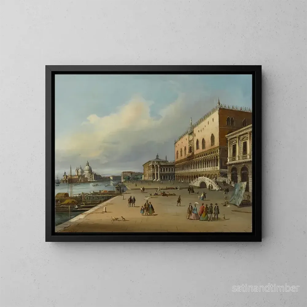 Reproduktion av målningen Venise, vy över Riva degli Schiavoni mot Dogana och Santa Maria della Salute – Carlo Grubacs Reproduktion av målningen Venise, vy över Riva degli Schiavoni mot Dogana och Santa Maria della Salute – Carlo Grubacs