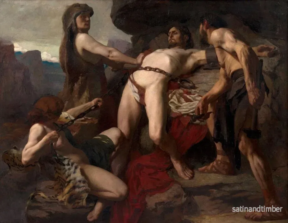 Reproduktion av målningen Vulcain i kedjar Prometheus till toppen av Kaukasus - Laurent Jacquot Defrance - Bild 2