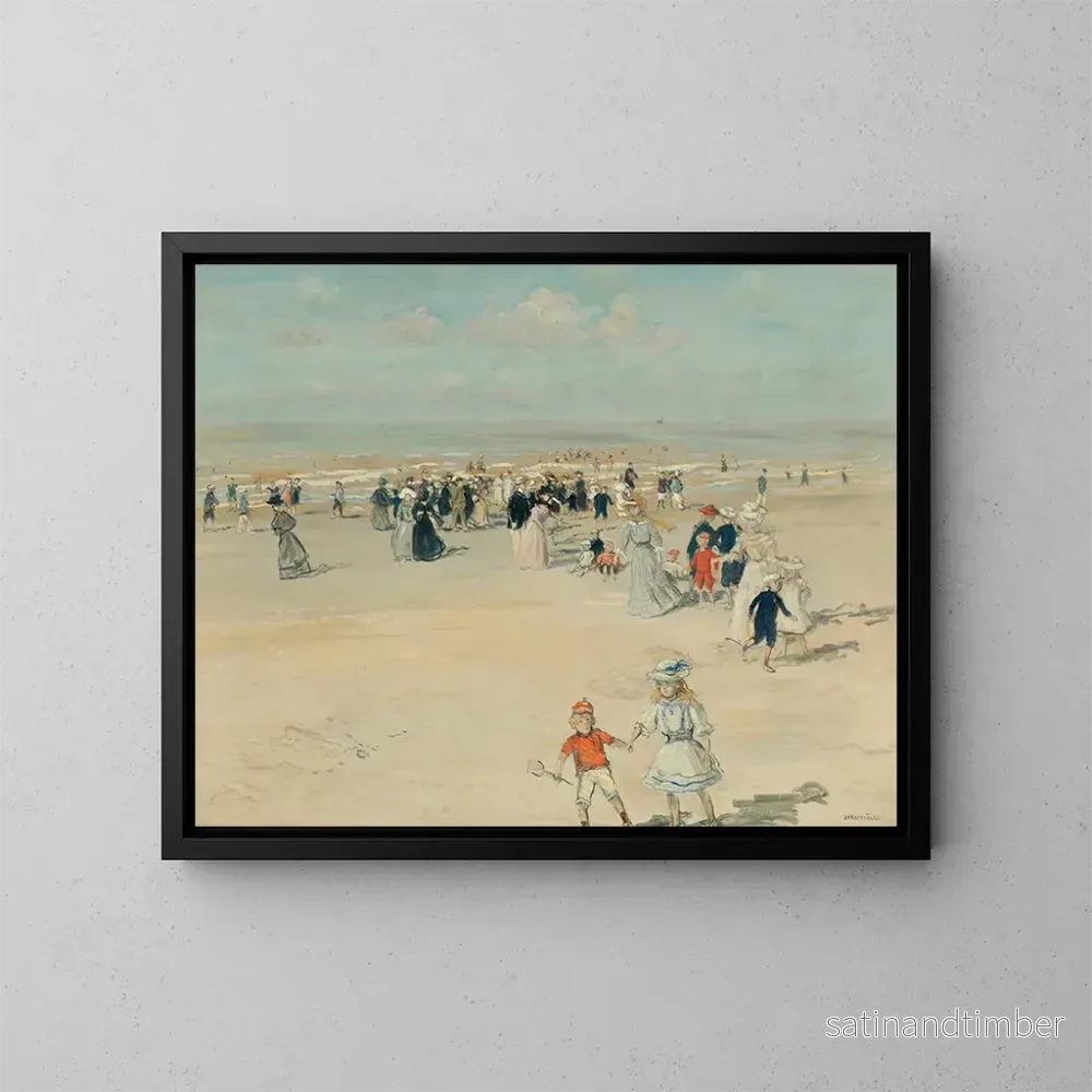 Reproduktion av målningen La promenade à marée basse - Jean François Raffaëlli