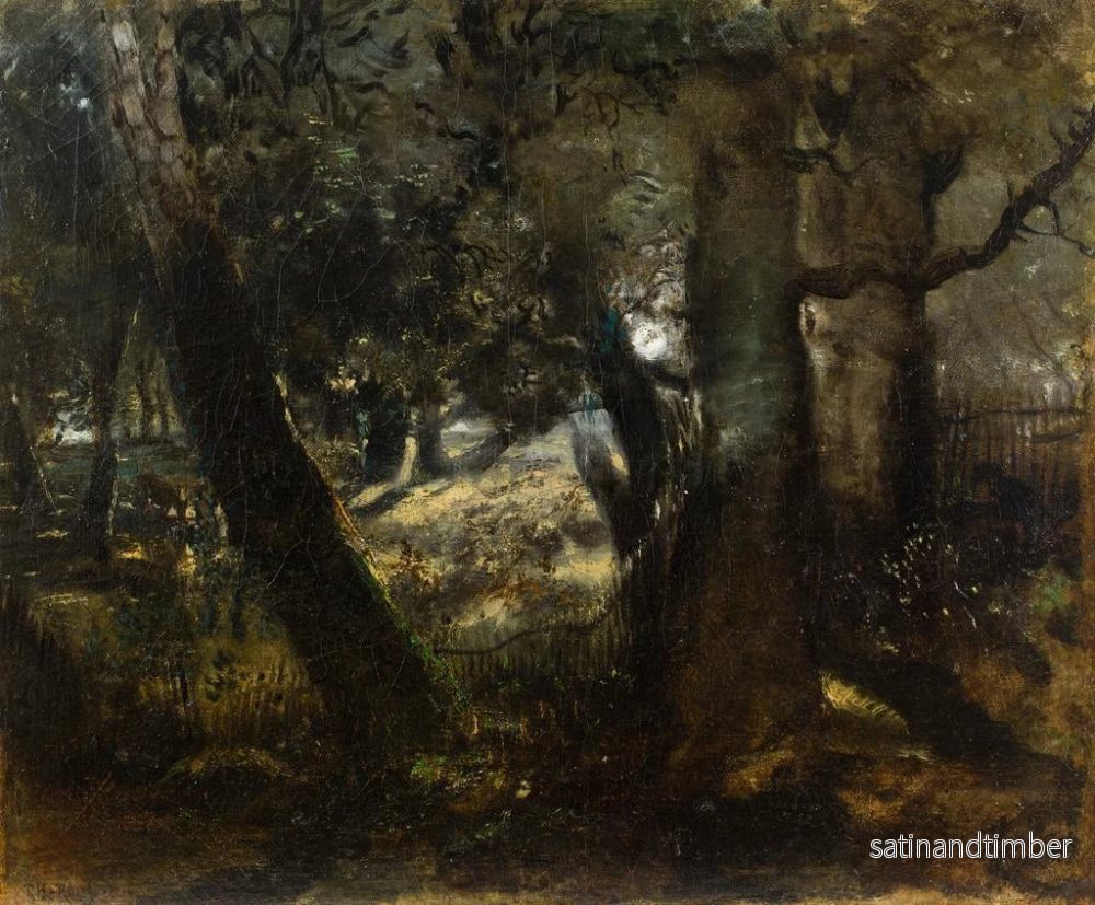 Reproduktion av målningen av voljär i skogen i Compiègne - Théodore Rousseau - Bild 2