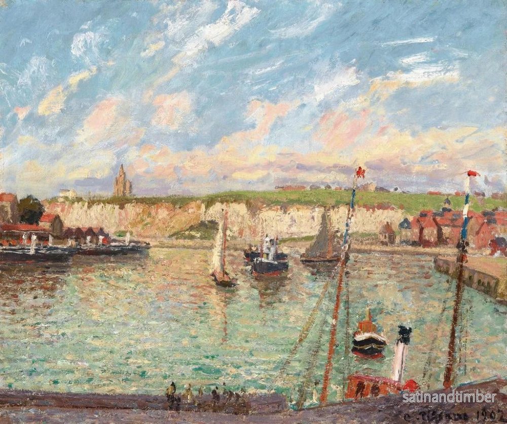 Reproduktion av målningen av Le port de Dieppe, eftermiddag, ljus väder - Camille Pissarro - Bild 2