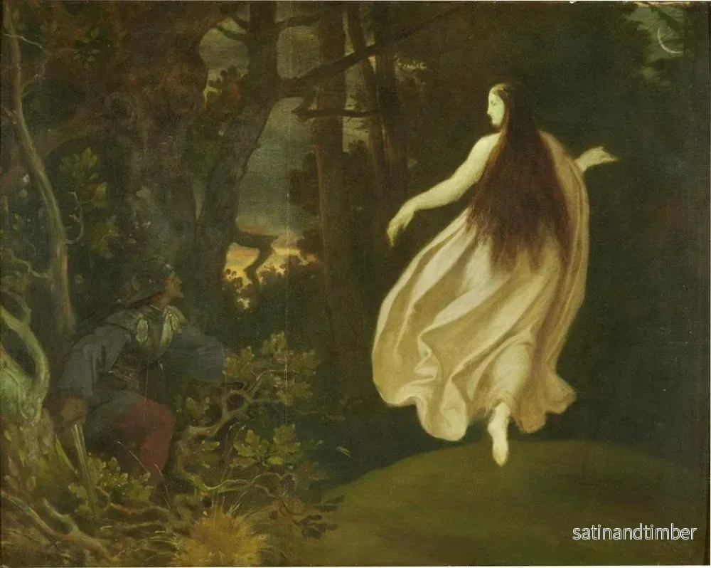 Reproduktion av målningen Apparition i skogen av Den vackra i det sovande trädet - Moritz von Schwind - Bild 2