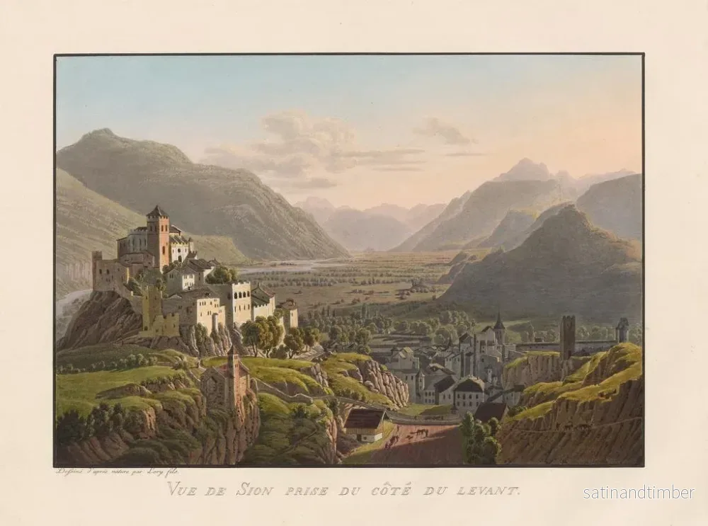 Reproduktion av målningen Vue de Sion prise du côté du levant - Gabriel Lory le Jeune - Bild 2