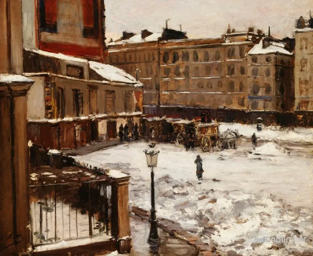 Reproduktion av målningen La place Pigalle under snön - Émile Louis Mathon - Bild 2