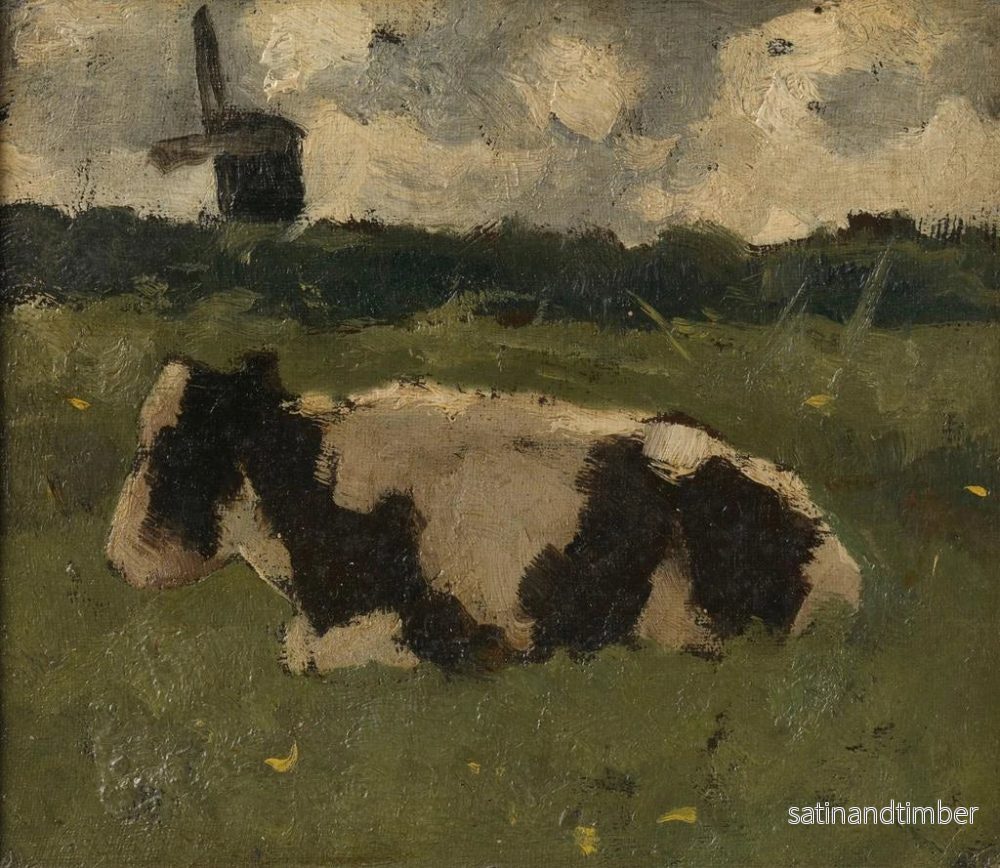 Reproduktion av målningen Vache au repos avec un moulin - Richard Nicolas Roland Holst - Bild 2