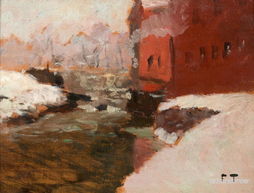 Reproduktion av målningen La fabrique rouge - Frits Thaulow - Bild 2
