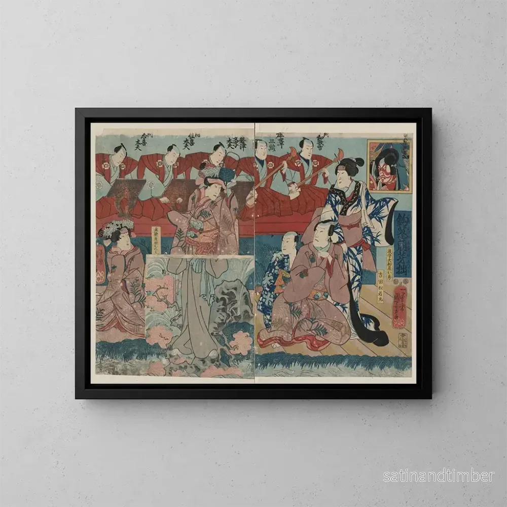 Reproduktion av målningen av Våren av unga skott av Tsurishinobu – Utagawa Kuniyoshi Reproduktion av målningen av Våren av unga skott av Tsurishinobu – Utagawa Kuniyoshi