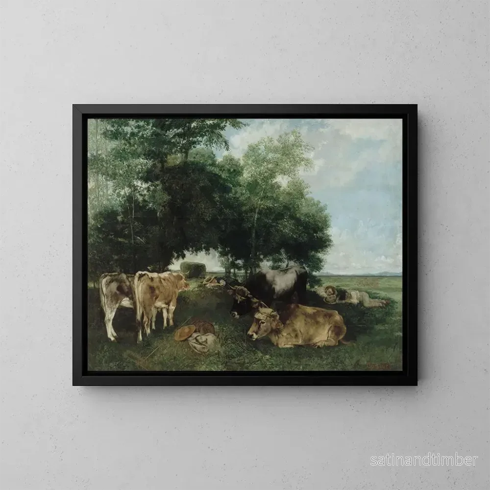 Reproduktion av målningen La Sieste pendant la saison des foins - Gustave Courbet