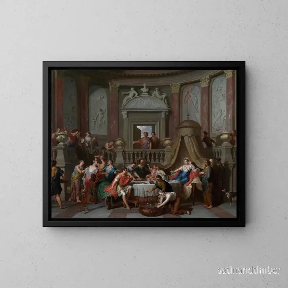 Reproduktion av målningen Le Banquet de Cléopâtre - Gerard Hoet