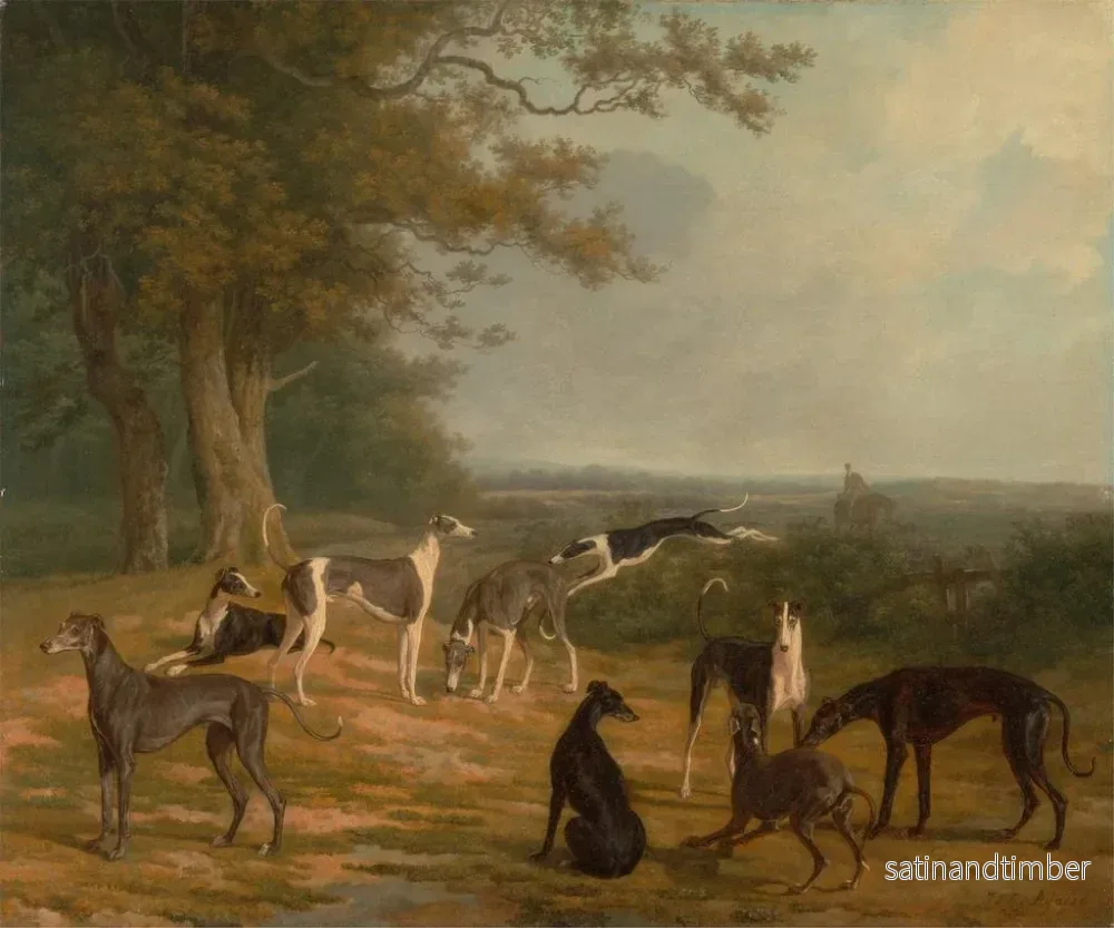 Reproduktion av målningen av nya greyhounds i ett landskap - Jacques-Laurent Agasse - Bild 2