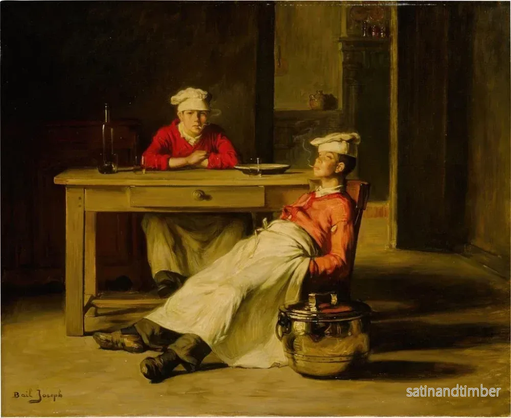 Reproduktion av målningen Les petits cuisiniers - Joseph Bail - Bild 2