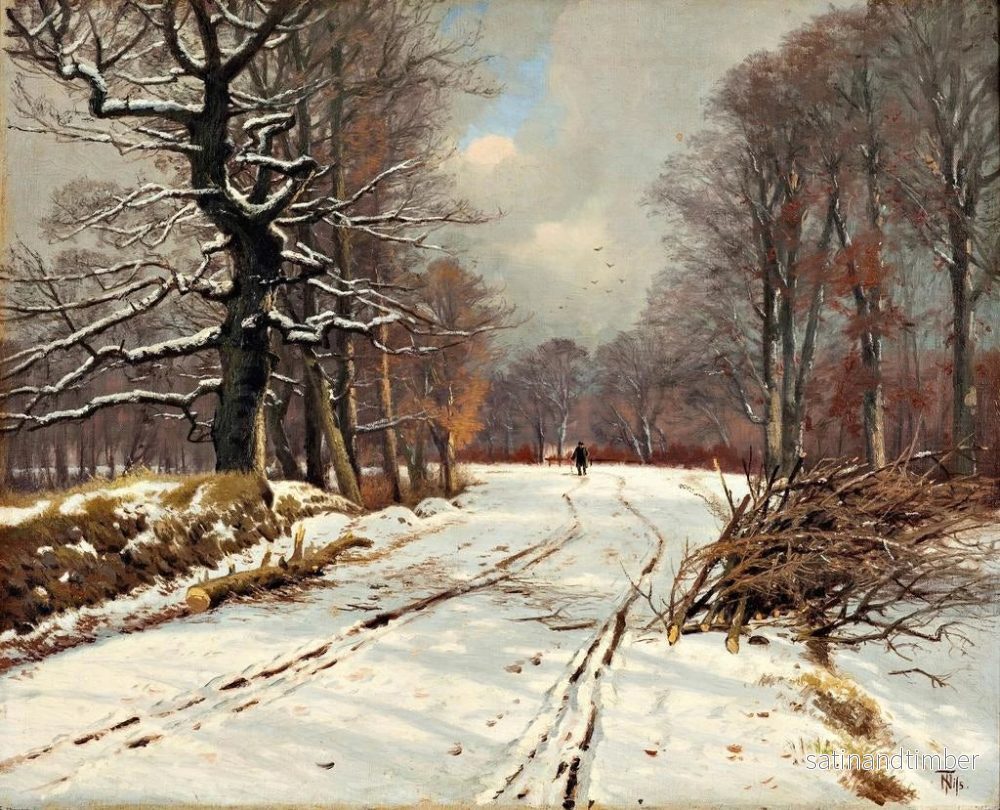 Reproduktion av målningen av vinterlandskap av skogar nära Hillerd - Thorvald Niss - Bild 2