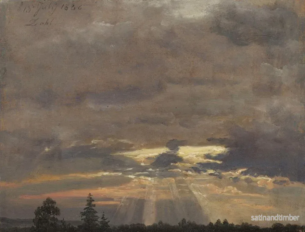 Reproduktion av målningen Studie av moln med solstrålar - Johan Christian Dahl - Bild 2