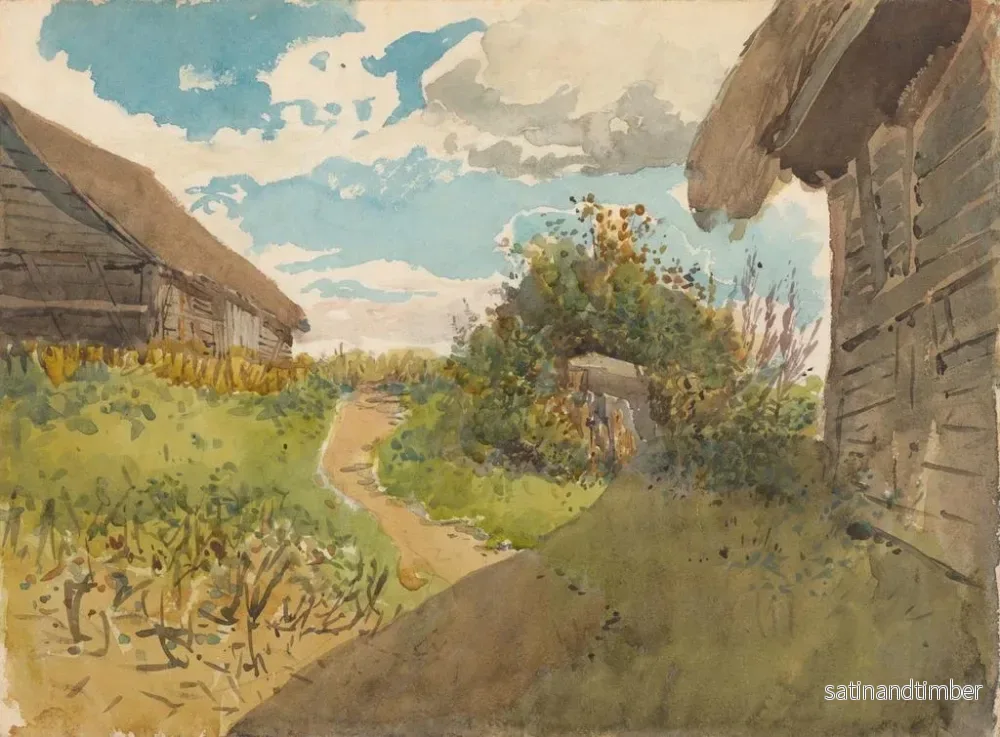 Reproduktion av målningen Landskap mellan höbodar - Ladislav Mednyánszky - Bild 2