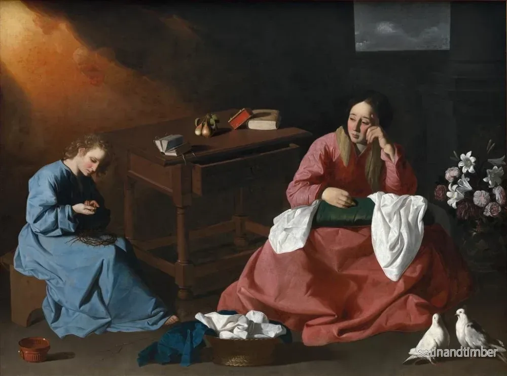 Reproduktion av målningen Le Christ et la Vierge dans la maison de Nazareth - Francisco de Zurbarán - Bild 2