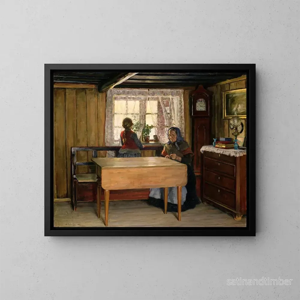 Reproduktion av målningen Besök mormor - Jacob Glersen
