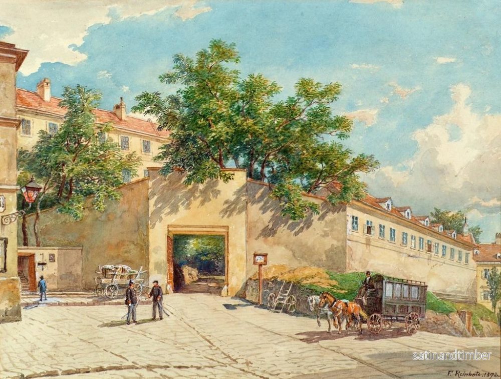 Reproduktion av målningen La maison de détention de la police dans la rue Theobaldgasse à Vienne - Franz Reinhold - Bild 2