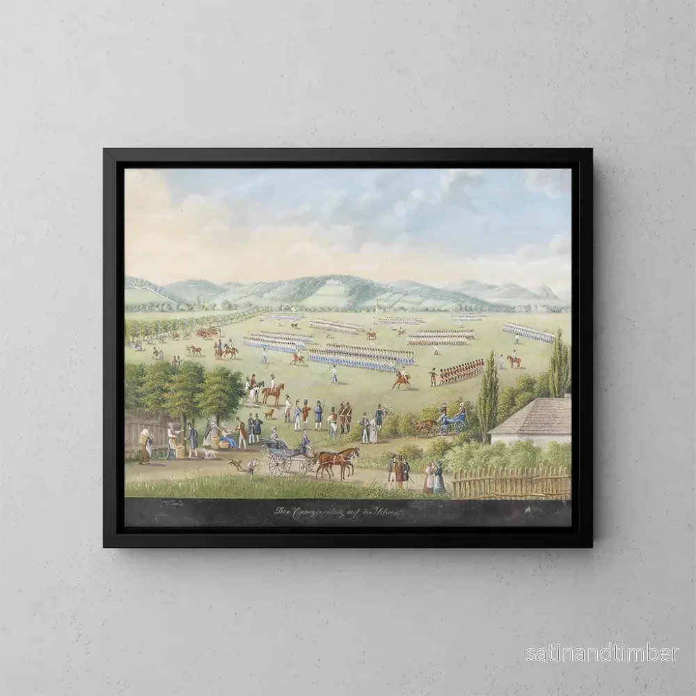 Reproduktion av målningen Place d'exercice sur la Schmelz - Balthasar Wigand