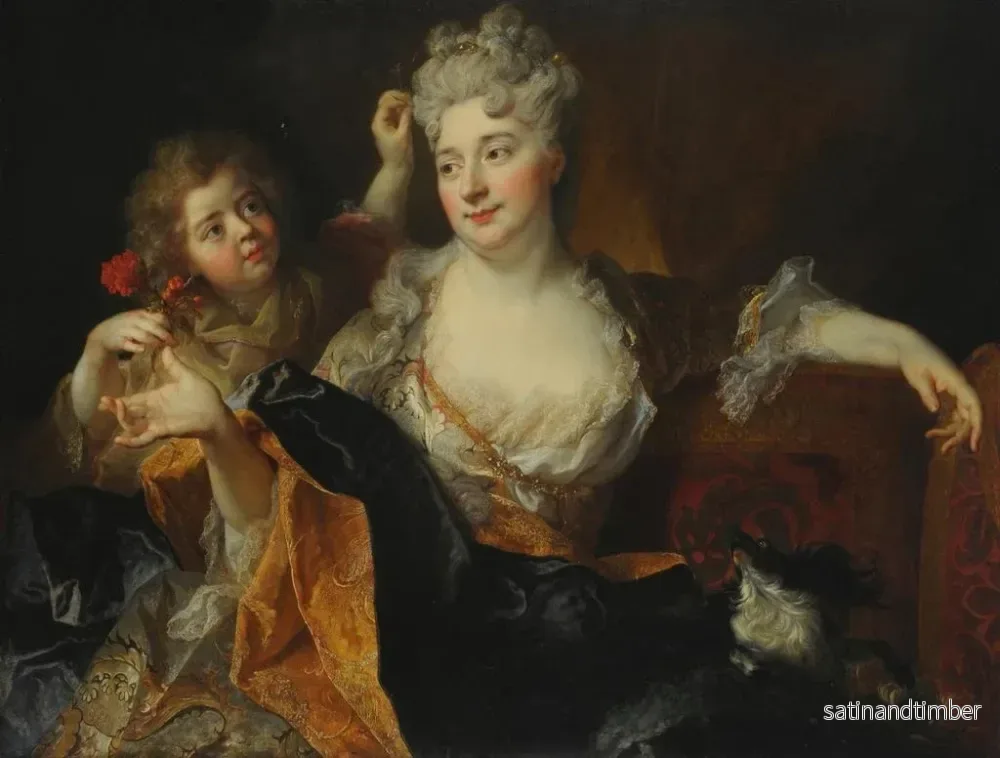 Reproduktion av målningen av porträtt av Marguerite-Élisabeth Forest de Largillière och hennes son Nicolas - Nicolas de Largillière - Bild 2